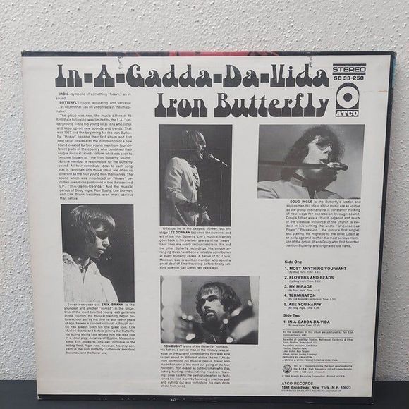 Iron Butterfly : In-A-Gadda-Da-Vida 1968 Vinyl Record LP ATCO SD 33-250 - Picture 2 of 9